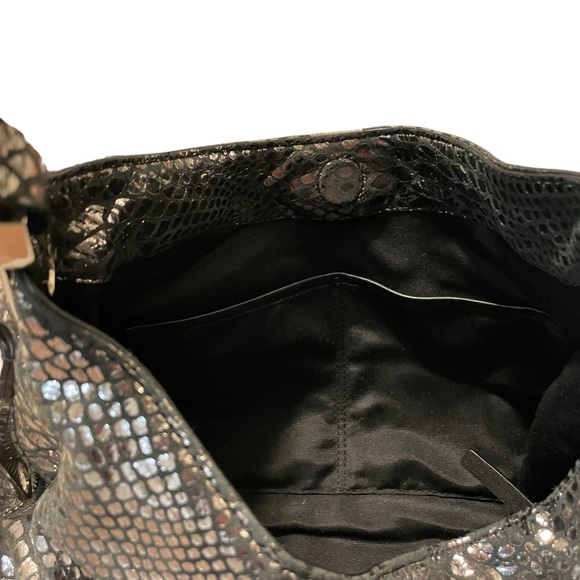 MILLY Metallic Mirrored Python Expandable Hobo Bag - Picture 12 of 15